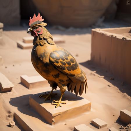 00874-3033954480-a (paintedpotterycd, dirty_1.2, broken_1.3) statue shaped like a rooster, (very simple construction_1.3, simple statue_1.3), in.png